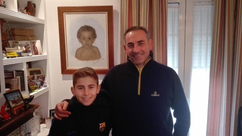 Fermín López con su padre