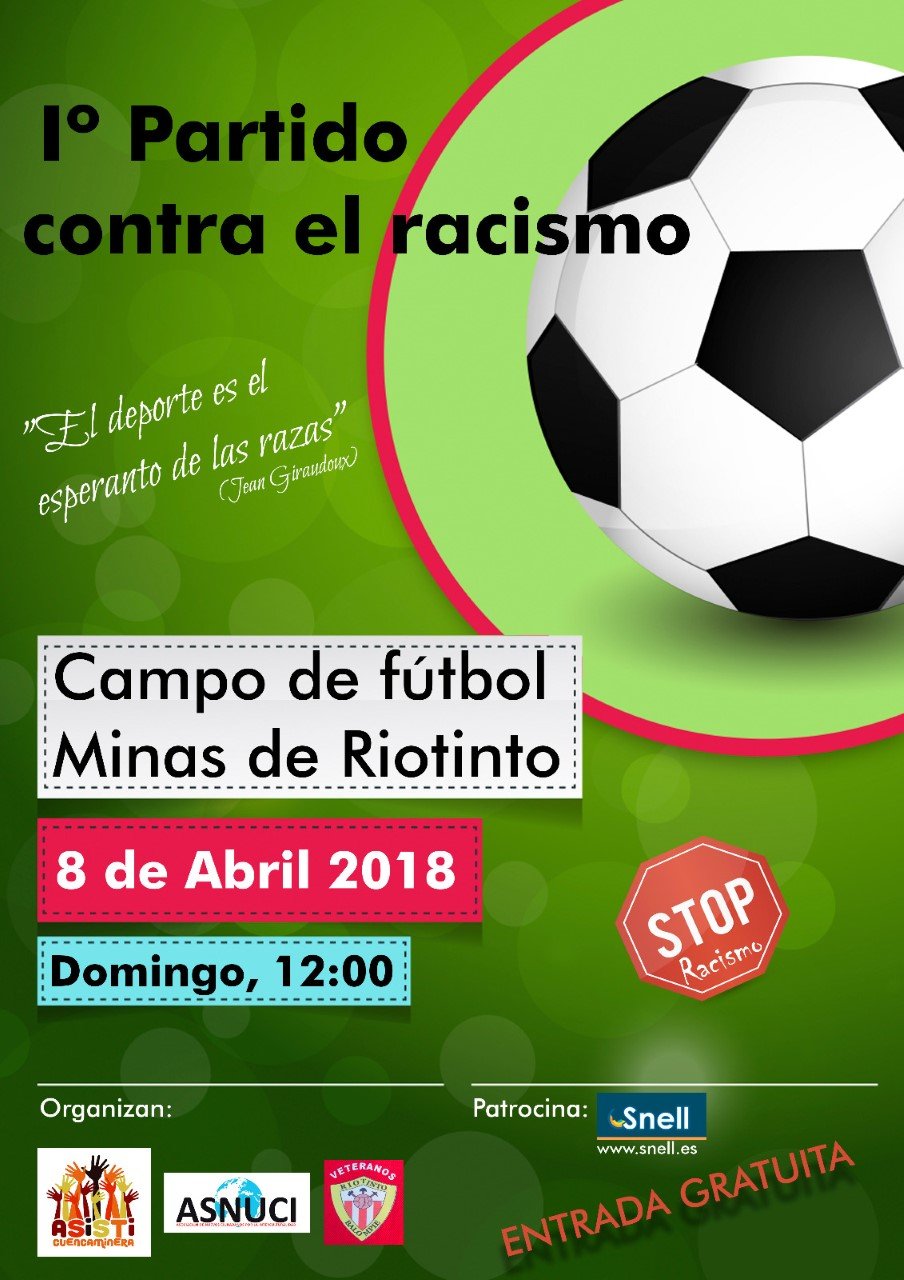 Riotinto acoge este domingo su primer partido contra el racismo