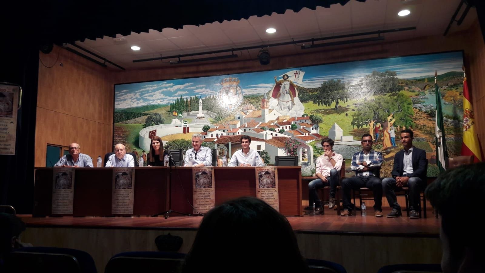Emilio Silvera, Javier Jiménez y Lama de Góngora, en el Festival Taurino de Campofrío