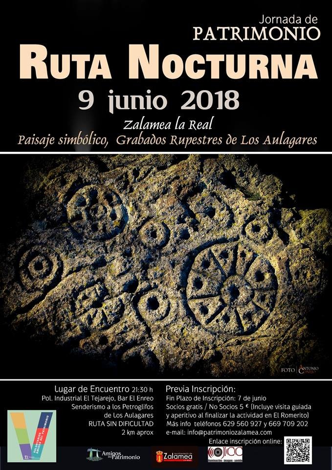 Los Amigos del Patrimonio de Zalamea visitan los grabados rupestres de Los Aulagares