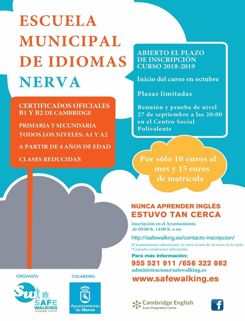 Nerva ofrece su Escuela de Idiomas por 10 euros al mes