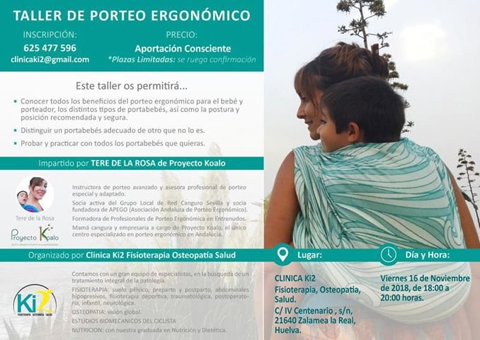 Ofrecen un taller de porteo ergonómico en Zalamea