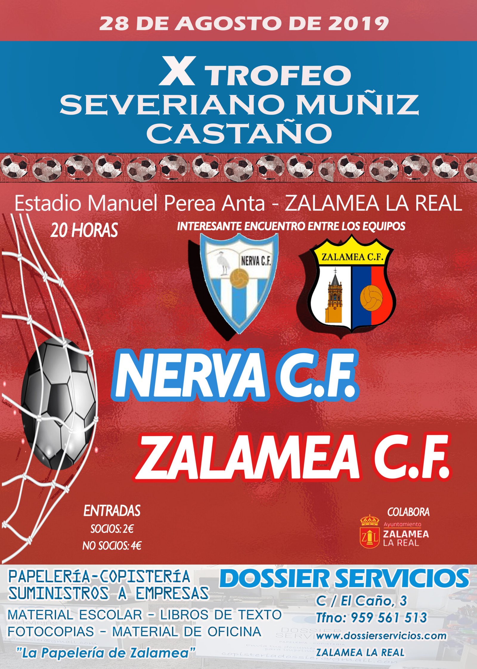 El X Trofeo Severiano Muñiz Castaño enfrentará al Zalamea y al Nerva