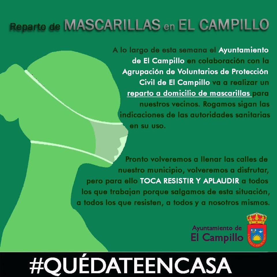 El Ayuntamiento de El Campillo repartirá mascarillas a domicilio
