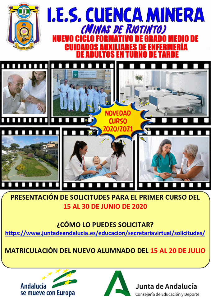 El IES Cuenca Minera ofrece el Ciclo Formativo de Cuidados Auxiliares de Enfermería