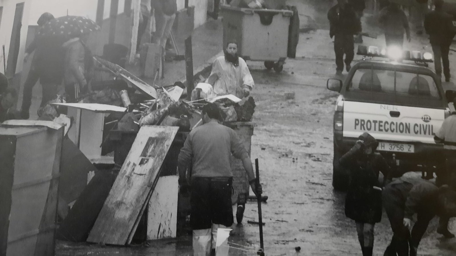 Un imagen de la riada de Nerva, en la exposición de fotoperiodismo de la Asociación de la Prensa