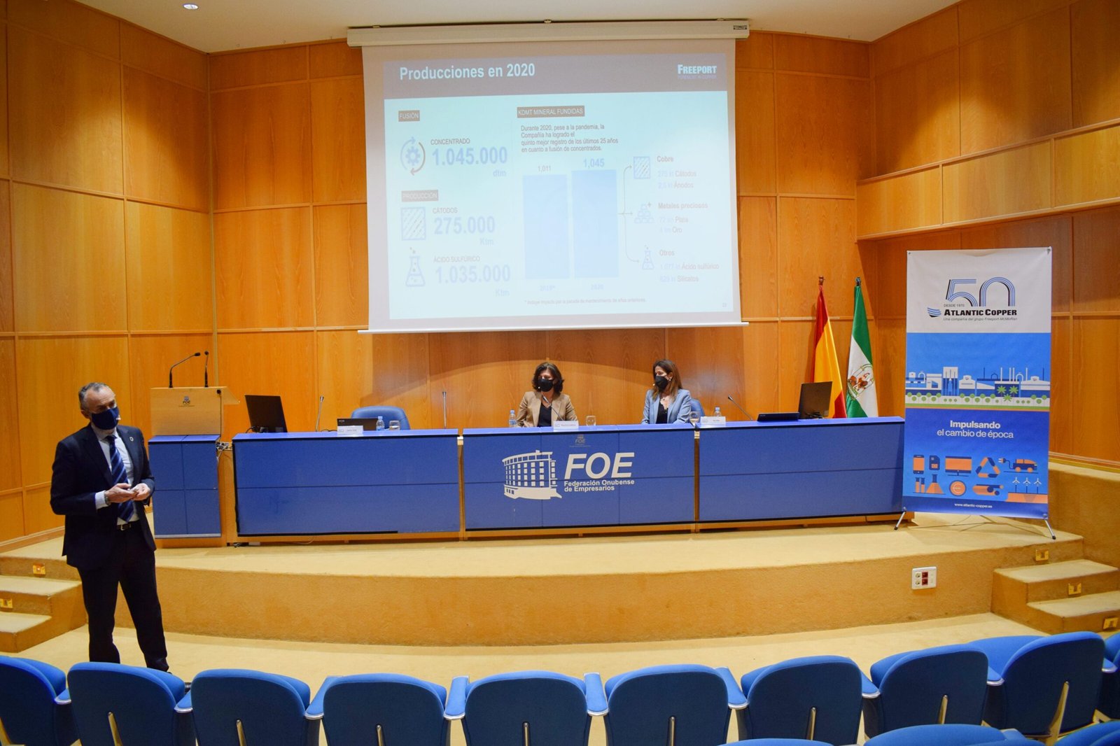 Atlantic Copper procesó en 2020 más de un millón de toneladas de concentrado de cobre