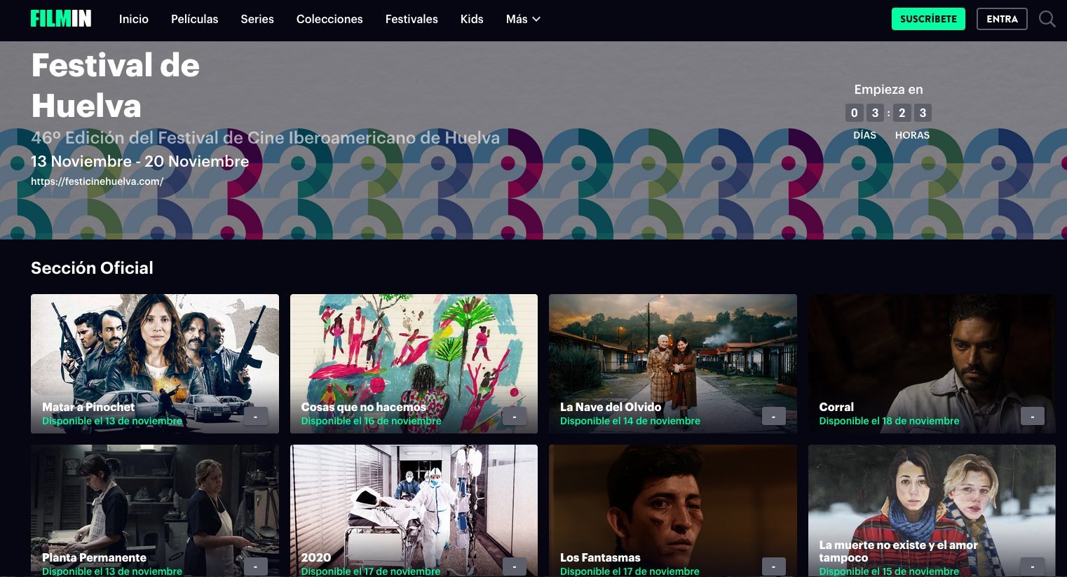 El Festival de Huelva renueva su acuerdo con Filmin para la 47 edición