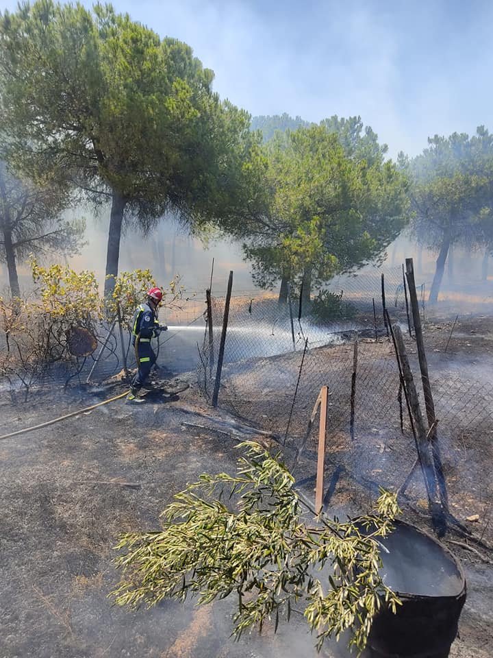 Bomberos extinguen un incendio a apenas un kilómetro del casco urbano de Villablanca