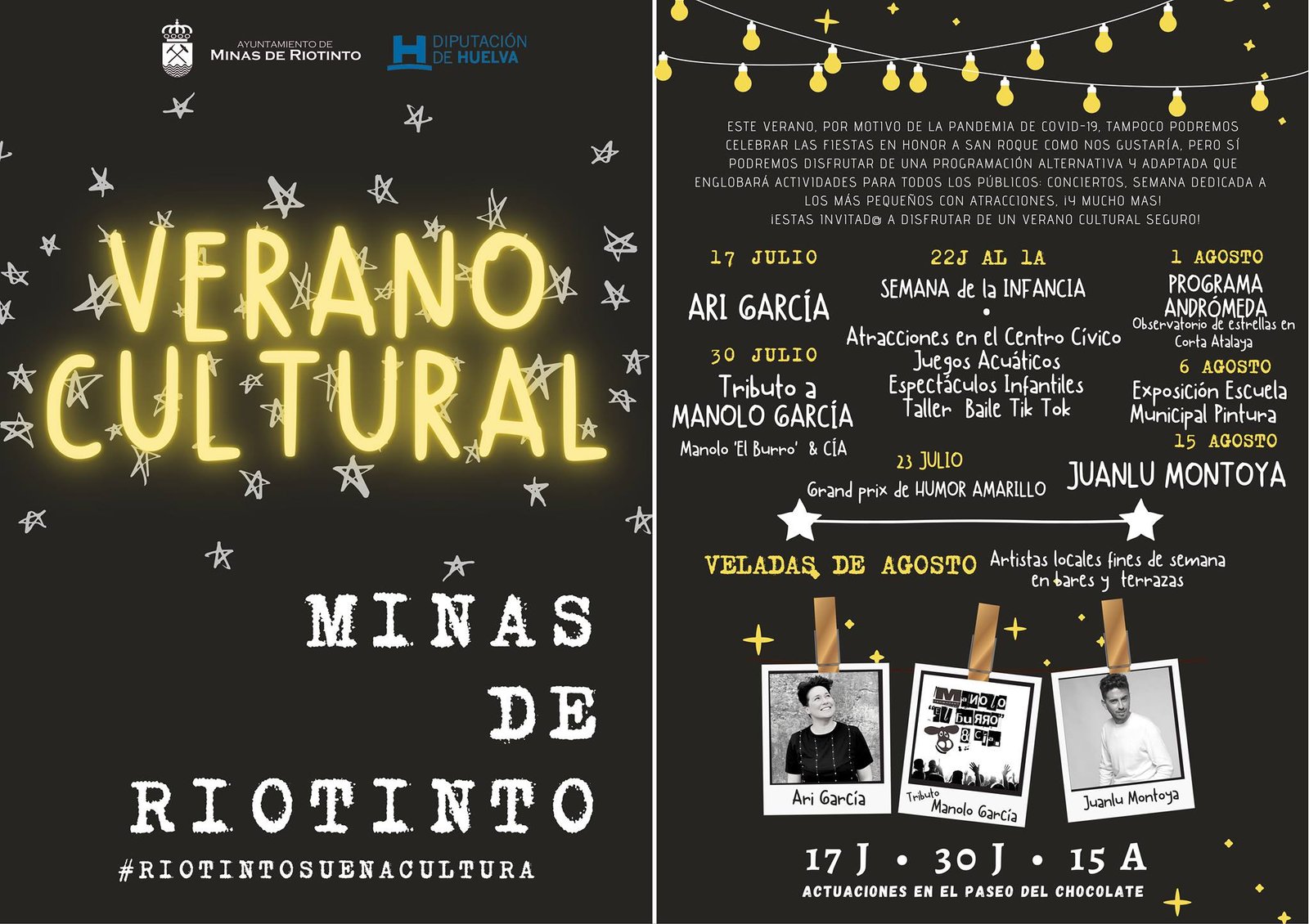 Conciertos, actividades infantiles y estrellas desde la Corta Atalaya completan el verano cultural de Riotinto