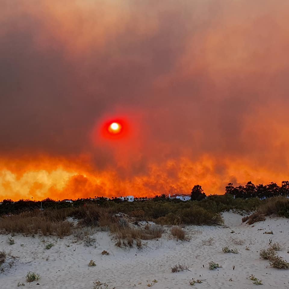 El feroz fuego en el Algarve obliga a cortar la Autovía 22