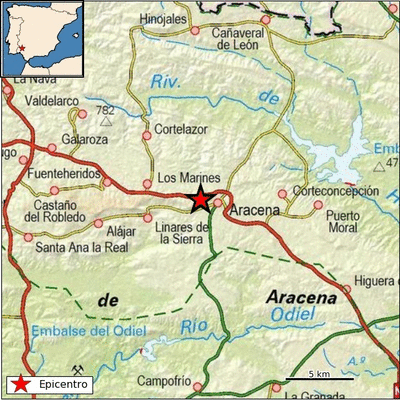Registrado un terremoto de magnitud 2,7 en Aracena