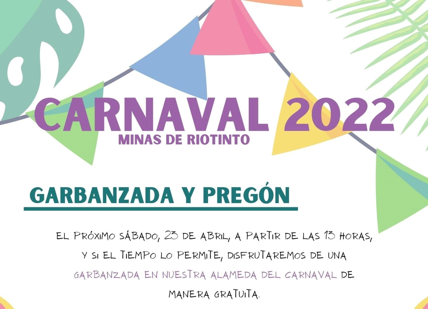 Riotinto se prepara ya para su carnaval con garbanzada y un concurso de coplas callejeras