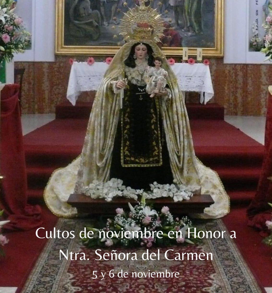 La Virgen del Carmen realizará el 5 de noviembre una procesión extraordinaria por las calles de Nerva