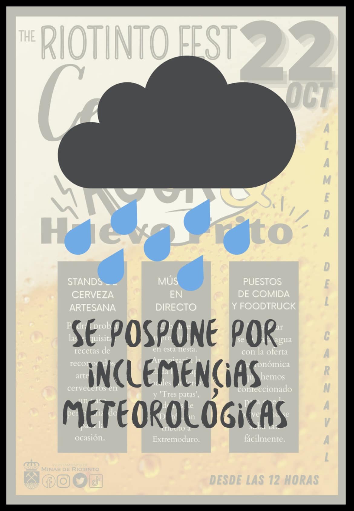 La previsión de lluvia obliga a posponer el Riotinto Fest