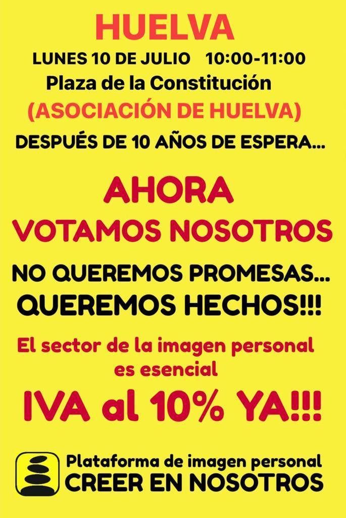 El sector de la imagen personal convoca una concentración de protesta en Huelva