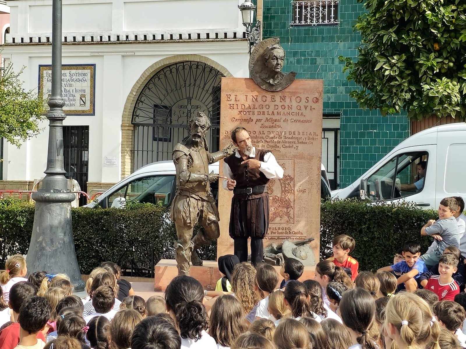 Gibraleón celebra con los escolares el preámbulo de su II Feria Cervantina