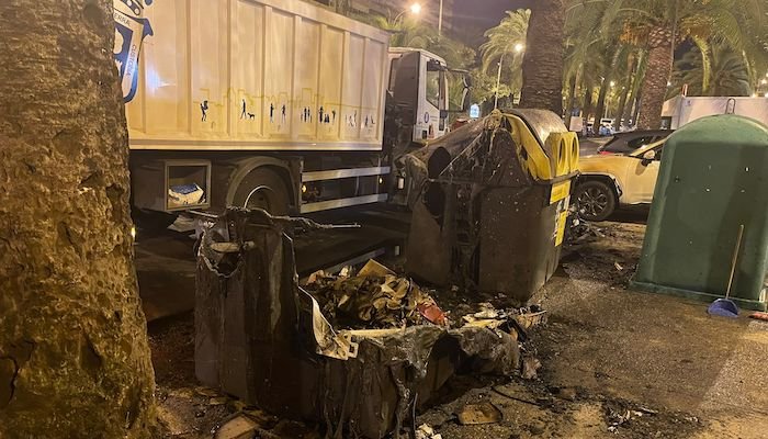 quema de contenedores