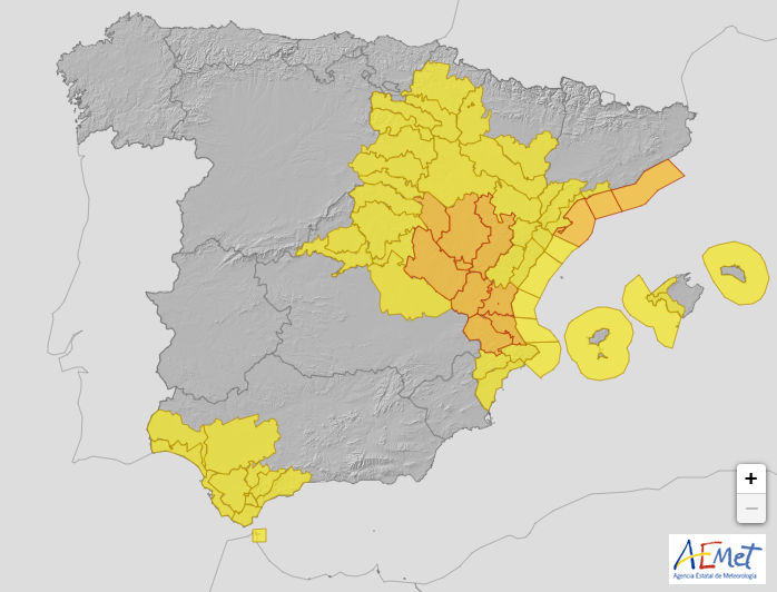 Huelva, en aviso amarillo por lluvias y tormentas desde las 00.00 de este miércoles