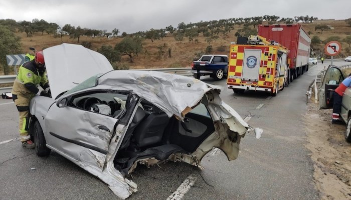 accidente de coche en Jabugo
