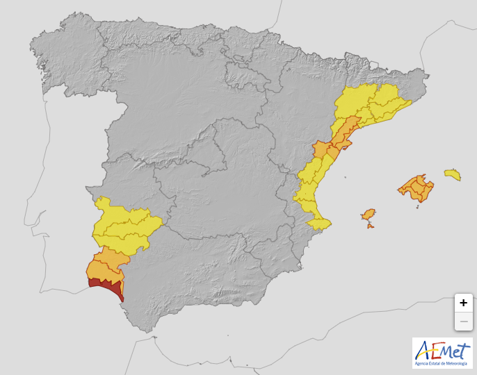 El aviso naranja se eleva a rojo en el Litoral de Huelva