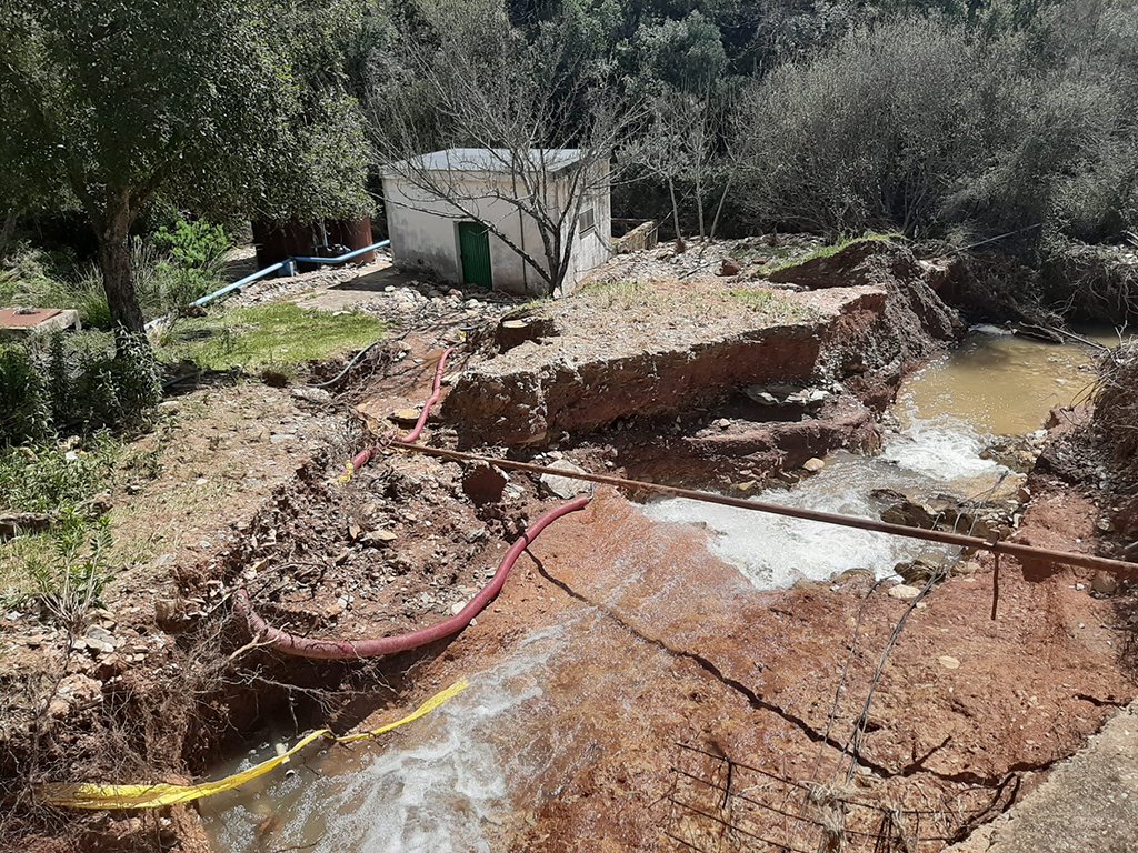 La borrasca provoca «graves» daños en el pantano de Berrocal